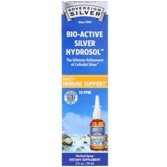 Sovereign Silver, Bio-Active Silver Hydrosol, поддержка иммунитета, вертикальный спрей, 10 част./млн, 29 мл (SSV-23228), фото