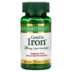 Nature's Bounty, Gentle Iron, железо, 28 мг, 90 капсул (NRT-01603), фото
