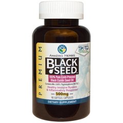 Amazing Herbs, Black Seed, 500 мг, 90 гелевых капсул (AHR-13090), фото