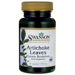Swanson, Магний аспартат, Artichoke Leaves (Cynara Scolymus), 500 мг, 60 капсул (SWV-11421), фото
