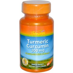 Куркумин, Turmeric Curcumin, Thompson, 300 мг, 60 капсул (THO-19666), фото