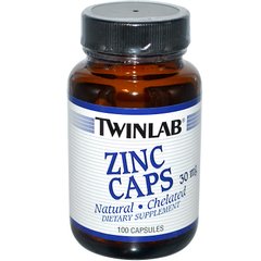 Цинк в капсулах, Zinc Caps, Twinlab, 30 мг, 100 капсул, (TWL-01041), фото