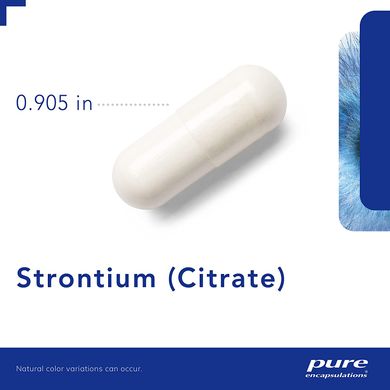 Pure Encapsulations, Стронций (цитрат), Strontium (citrate), для поддержки здоровья костей, 90 капсул (PE-00830), фото