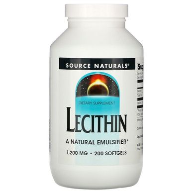 Source Naturals, лецитин, 1200 мг, 200 мягких гелевых капсул (SNS-00617), фото