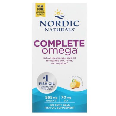 Nordic Naturals, Complete Omega, лимонный вкус, 1000 мг, 120 гелевых капсул (NOR-02770), фото