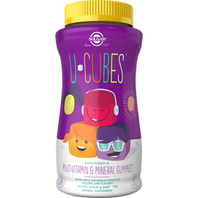Solgar, U-Cubes, жевательные конфеты для детей с мультивитаминами и микроэлементами, вишня и апельсин, 120 шт (SOL-52551), фото