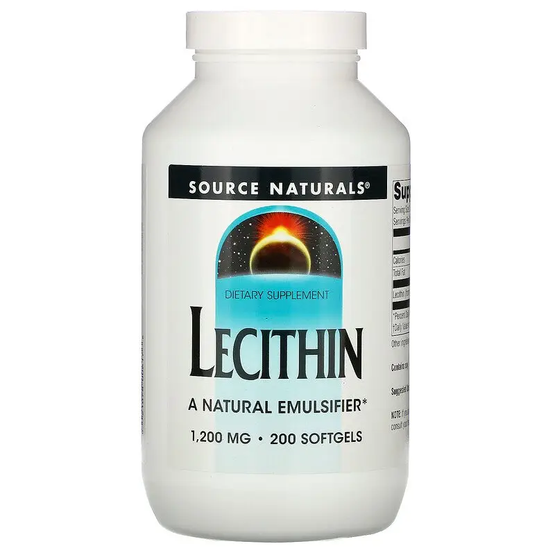 Лецитин, Source Naturals, 1200 мг, 200 капсул, (SNS-00617)