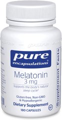 Мелатонін,  3 мг, Pure Encapsulations,180 капсул (PE-00181), фото