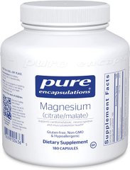 Pure Encapsulations, магний цитрат/малат, 120 мг, 180 капсул (PE-00436), фото