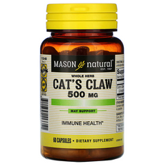 Mason Natural, Цельнозерновой кошачий коготь, 500 мг, 60 капсул (MAV-11335), фото