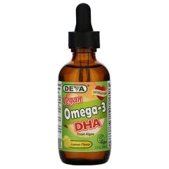 Deva, веганские кислоты Omega-3 ДГК, с лимонным вкусом, 60 мл (DEV-00028), фото