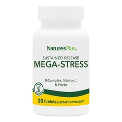 Natures Plus, Mega-Stress, длительное высвобождение, 30 таблеток (NAP-01250), фото