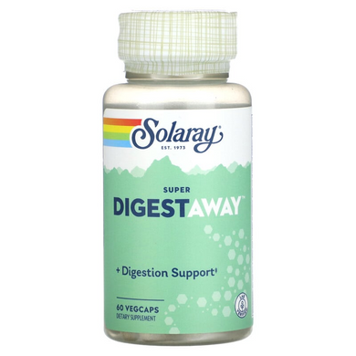 Solaray, Super Digest Away, 60 вегетарианских капсул (SOR-04800), фото