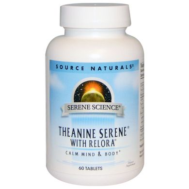 Теанин с релорой, Serene Science, Source Naturals, 60 таблеток (SNS-01772), фото