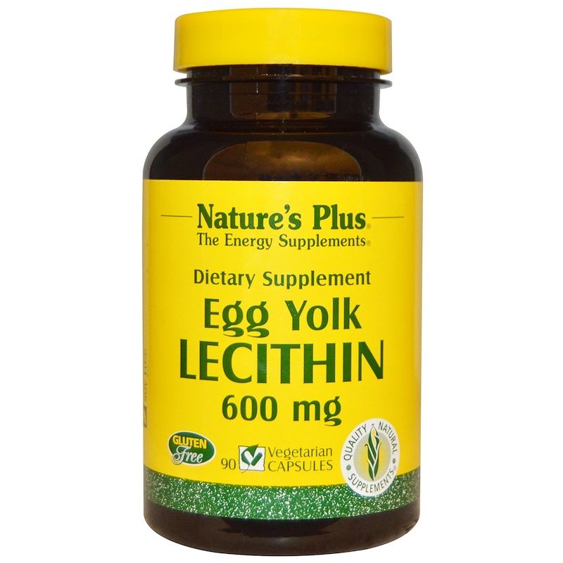 Лецитин, Яєчнтй жевток, Nature's Plus, 600 мг, 90 капсул, (NAP-04173)