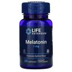 Мелатонин, Melatonin, Life Extension, 1 мг, 60 капсул, (LEX-32906), фото
