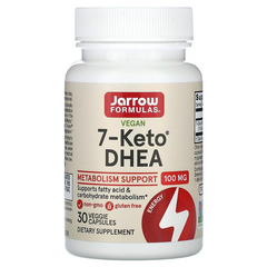 Jarrow Formulas, 7-Keto DHEA, 100 мг, 30 вегетарианских капсул (JRW-15061), фото