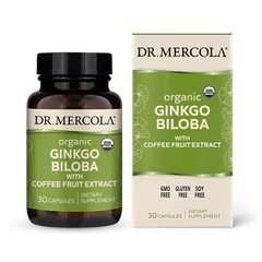 Dr. Mercola, Гінкго білоба + екстракт фруктів кави, 30 капсул (MCL-03655), фото