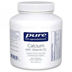 Кальций с Витамином D3, Calcium with Vitamin D3, Pure Encapsulations, 180 капсул (PE-00620), фото