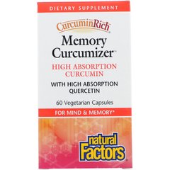Куркумін для оптимізації пам'яті, CurcuminRich, Natural Factors, 60 капсул (NFS-04553), фото