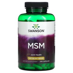 Swanson, МСМ, для здоровья суставов, 500 мг, 250 капсул (SWV-01653), фото