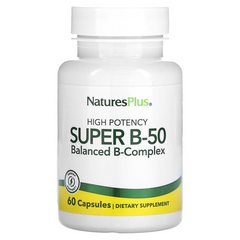 NaturesPlus, Super B-50 з високою ефективністю, 60 капсул (NAP-01310), фото