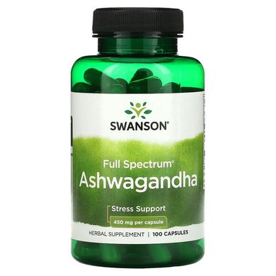 Swanson, ашваганда, 450 мг, 100 капсул (SWV-01957), фото