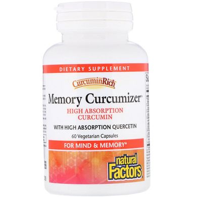 Куркумін для оптимізації пам'яті, CurcuminRich, Natural Factors, 60 капсул (NFS-04553), фото