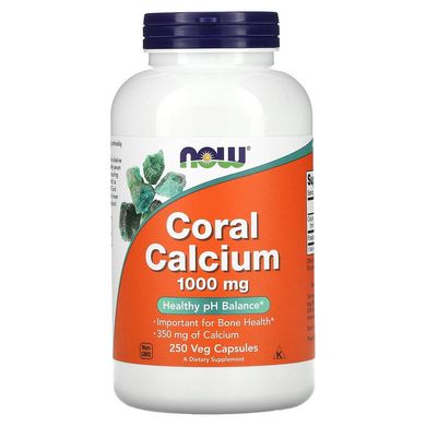 Now Foods, кальцій з коралів, 1000 мг, 250 рослинних капсул (NOW-01279), фото