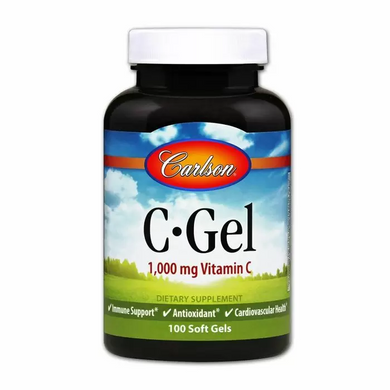 Витамин C, C-Gel, Carlson Labs, 1000 мг, 100 гелевых капсул (CAR-03001), фото
