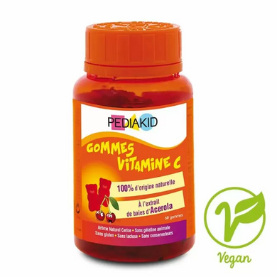 Вітамін С для дітей, Radiergummis Vitamin C, Pediakid, 60 жувальних цукерок (PED-02313), фото