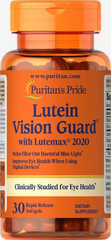Лютеин с зеаксантином и цинком, Lutein Vision Guard, Puritan's Pride, 30 гелевых капсул (PTP-76392), фото