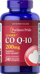 Puritan's Pride, Коэнзим Q10, Q-SORB™ Co Q-10, 200 мг, 240 гелевых капсул быстрого высвобождения (PTP-00019), фото