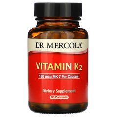 Dr. Mercola, Витамин K2, 180 мкг, 90 капсул (MCL-01532), фото