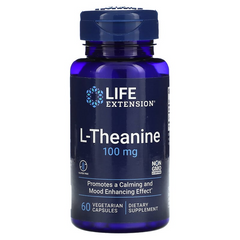 Life Extension, L-теанин, 100 мг, 60 растительных капсул (LEX-16836), фото
