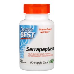 Серрапептаза, Doctor's Best, Best Serrapeptase, 90 капсул, (DRB-00149), фото