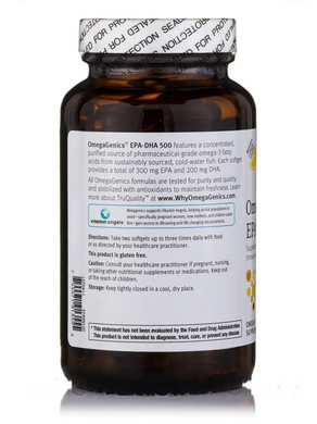 Metagenics, OmegaGenics EPA-DHA 500, натуральный лимонный вкус, 120 мягких гелей (MET-91355), фото