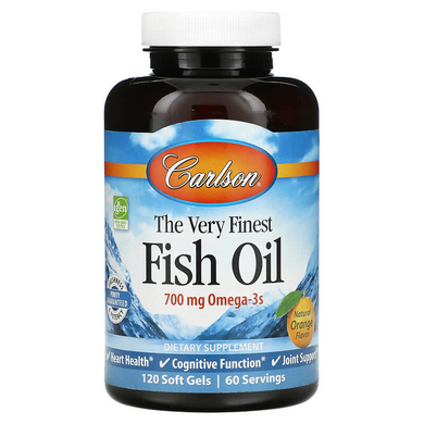Carlson Labs, Самый лучший рыбий жир, вкус натурального апельсина, 350 мг, 120 мягких таблеток (CAR-01641), фото
