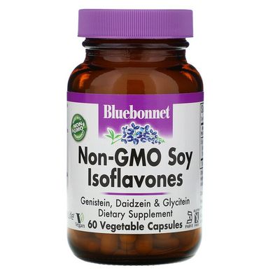 Bluebonnet Nutrition, Ізофлавони сої без ГМО, 60 капсул на рослинній основі (BLB-00964), фото