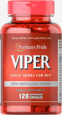 Puritan's Pride, Трав'яна суміш для чоловіків, Viper Exotic Herb, 120 капсул швидкого вивільнення (PTP-00038), фото