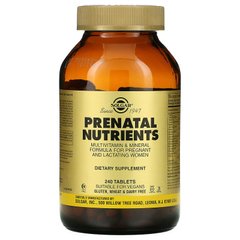 Solgar, Prenatal Nutrients, мультивітаміни та мультимінерали для вагітних, 240 таблеток (SOL-02273), фото