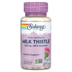 Розторопша, Milk Thistle, Solaray, екстракт насіння, 1 в день, 350 мг, 60 капсул (SOR-10679), фото