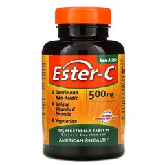 American Health, Ester-C, 500 мг, 225 вегетаріанських пігулок (AMH-16991), фото