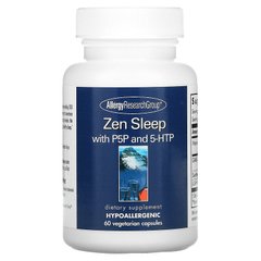 Allergy Research Group, Снодійне Zen Sleep з P5P та 5-HTP, 60 вегетаріанських капсул (ALG-77360), фото