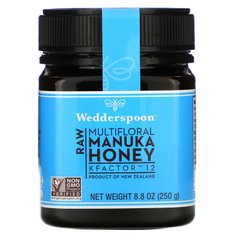 Wedderspoon, Raw Multifloral Manuka Honey, KFactor 12, 250 г (WSP-02004), фото