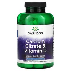 Swanson, Цитрат кальция и витамин D, 250 таблеток (SWV-01810), фото