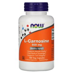 Now Foods, L-карнозин, 500 мг, 100 растительных капсул (NOW-00079), фото