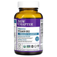 New Chapter, Ферментированный витамин B12, 1000 мкг, 60 веганских таблеток (NCR-90259), фото