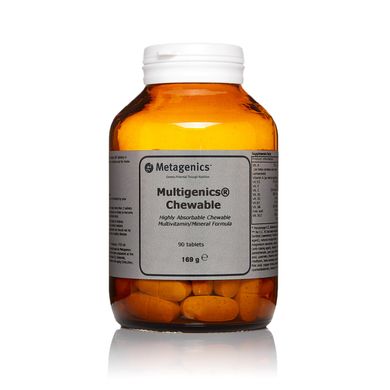 Мультивітаміни та мінерали, Multigenics Chewable, Metagenics, 90 жувальних таблеток (MET-07755), фото