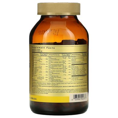 Solgar, Prenatal Nutrients, мультивітаміни та мультимінерали для вагітних, 240 таблеток (SOL-02273), фото